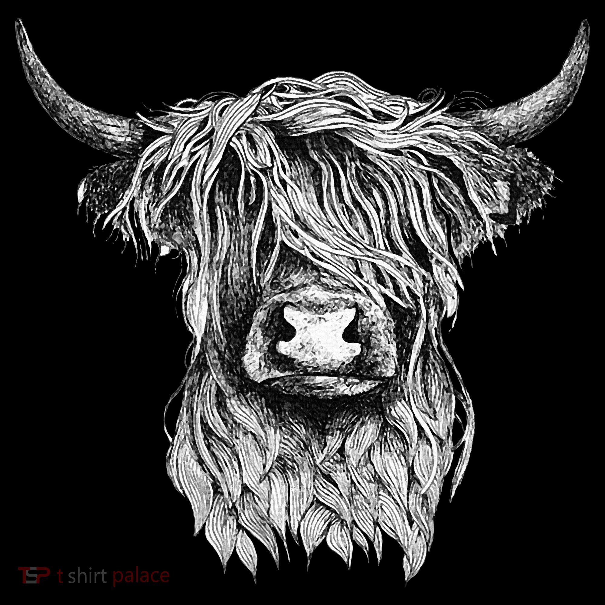 Highland Cow Hand Drawn Illustration Ornament