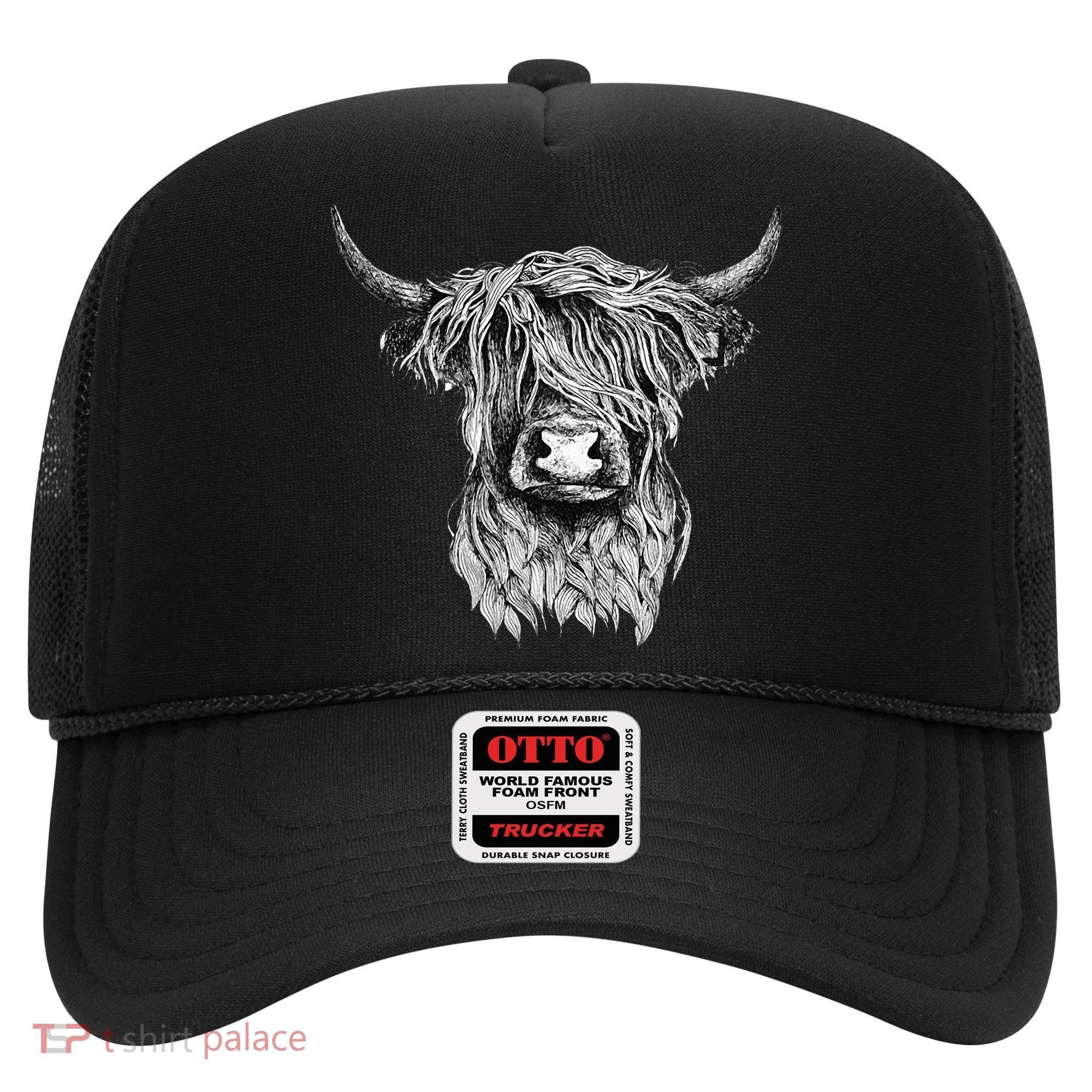 Highland Cow Hand Drawn Illustration Hat