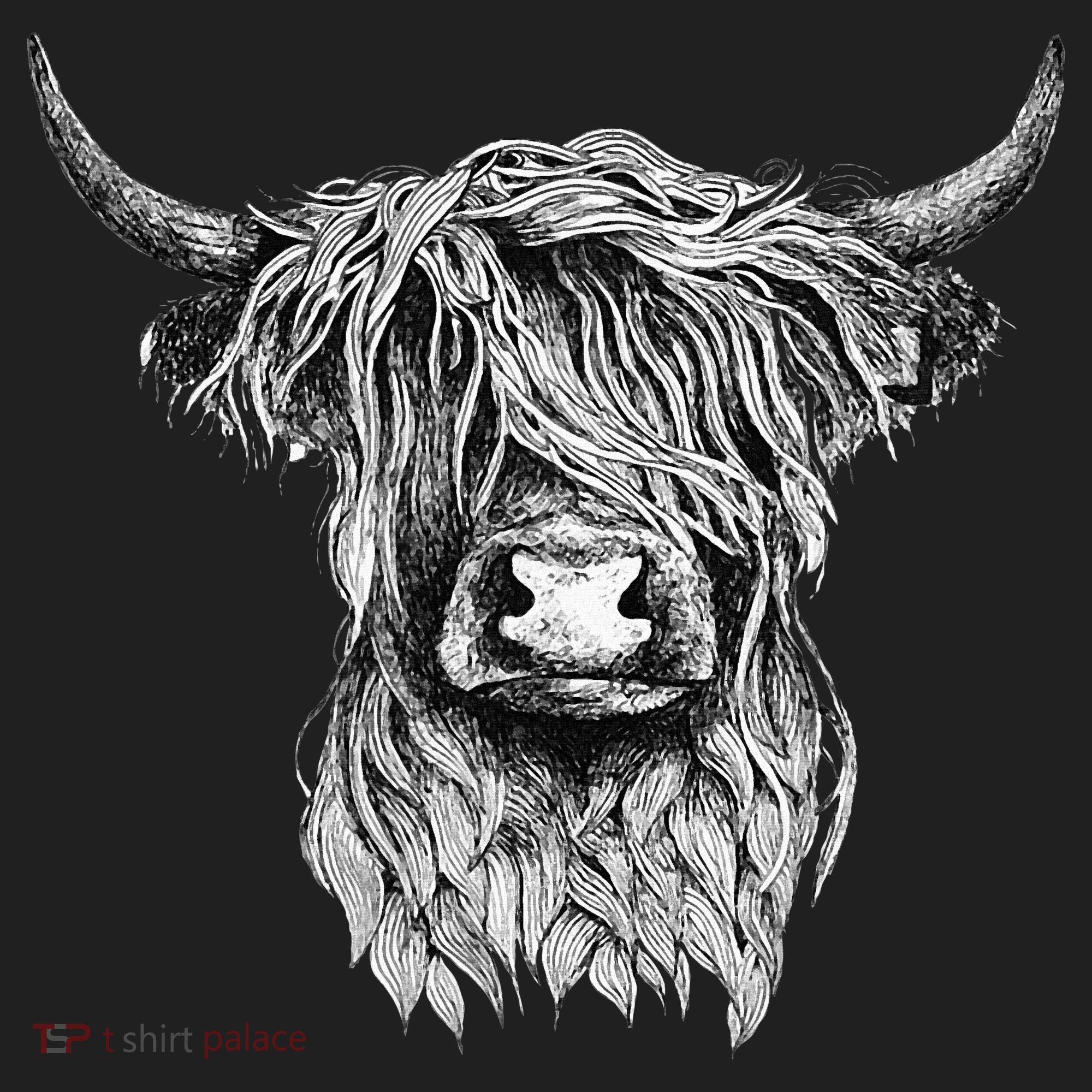 Highland Cow Hand Drawn Illustration Hat