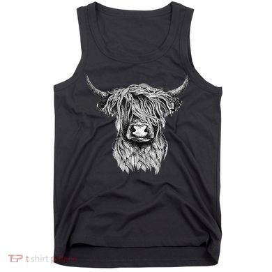 Highland Cow Hand Drawn Illustration Tank Top