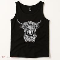 Highland Cow Hand Drawn Illustration Tank Top thumb 2