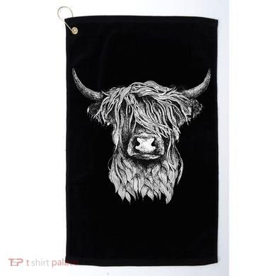 Highland Cow Hand Drawn Illustration Golf Towel