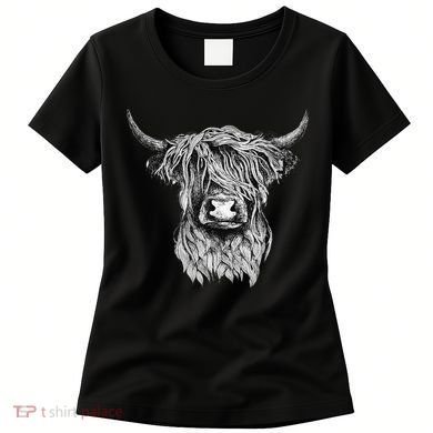 Highland Cow Hand Drawn Illustration Women's T-Shirt