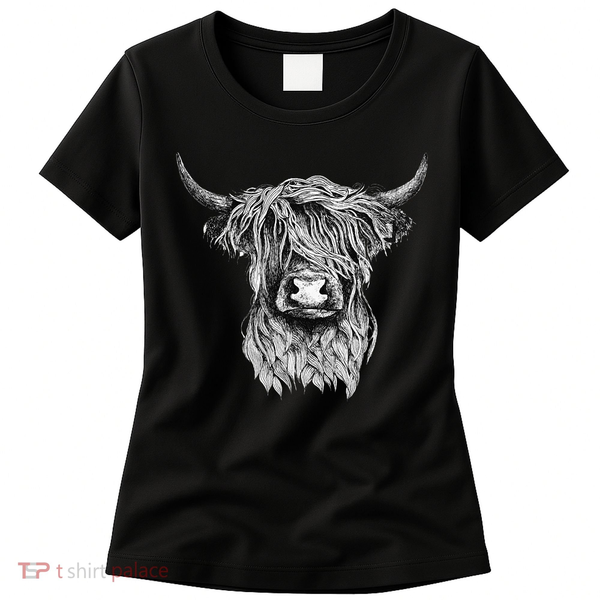 Highland Cow Hand Drawn Illustration Women's T-Shirt