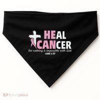 He Can Heal Cancer Breast Cancer Awareness USA-Made Doggie Bandana thumb 0