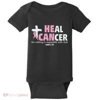 He Can Heal Cancer Breast Cancer Awareness Baby Bodysuit thumb 0