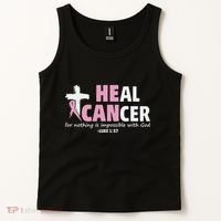 He Can Heal Cancer Breast Cancer Awareness Tank Top thumb 2