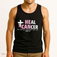 He Can Heal Cancer Breast Cancer Awareness Tank Top thumb 3