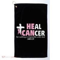 He Can Heal Cancer Breast Cancer Awareness Golf Towel thumb 0
