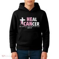 He Can Heal Cancer Breast Cancer Awareness Kids Hoodie thumb 4