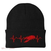 Heartbeat Crawfish Heart Frequency Boil Crew Lobster Season Meaningful Gift Beanie thumb 0