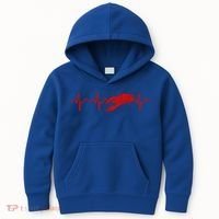 Heartbeat Crawfish Heart Frequency Boil Crew Lobster Season Meaningful Gift Kids Hoodie thumb 0