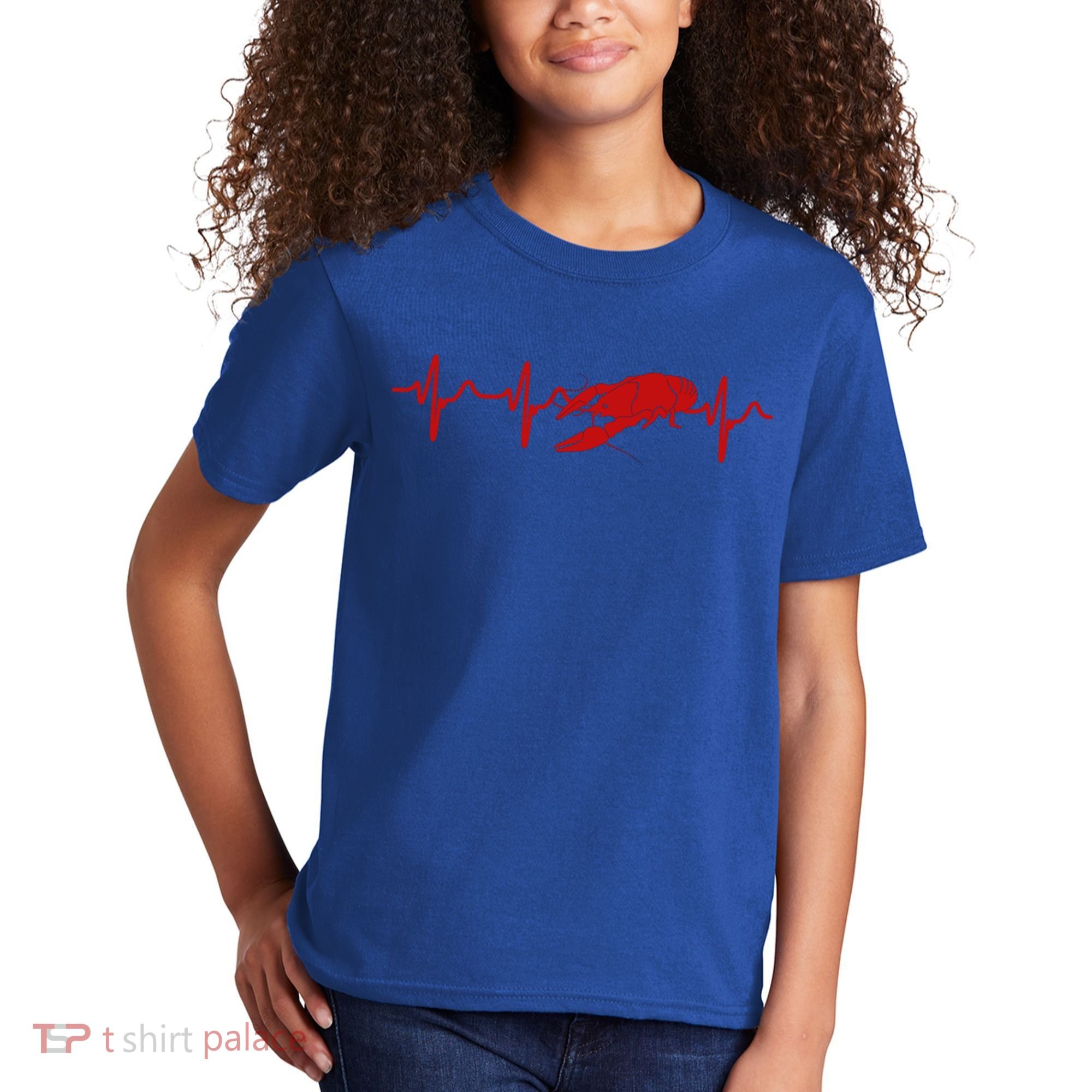 Heartbeat Crawfish Heart Frequency Boil Crew Lobster Season Meaningful Gift Kids T-Shirt