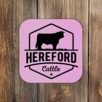 Hereford Cattle Hereford Cow For Cattle Farmer Coaster thumb 0