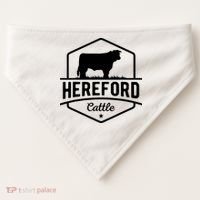 Hereford Cattle Hereford Cow For Cattle Farmer USA-Made Doggie Bandana thumb 0