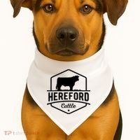 Hereford Cattle Hereford Cow For Cattle Farmer USA-Made Doggie Bandana thumb 1