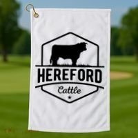 Hereford Cattle Hereford Cow For Cattle Farmer Golf Towel thumb 1