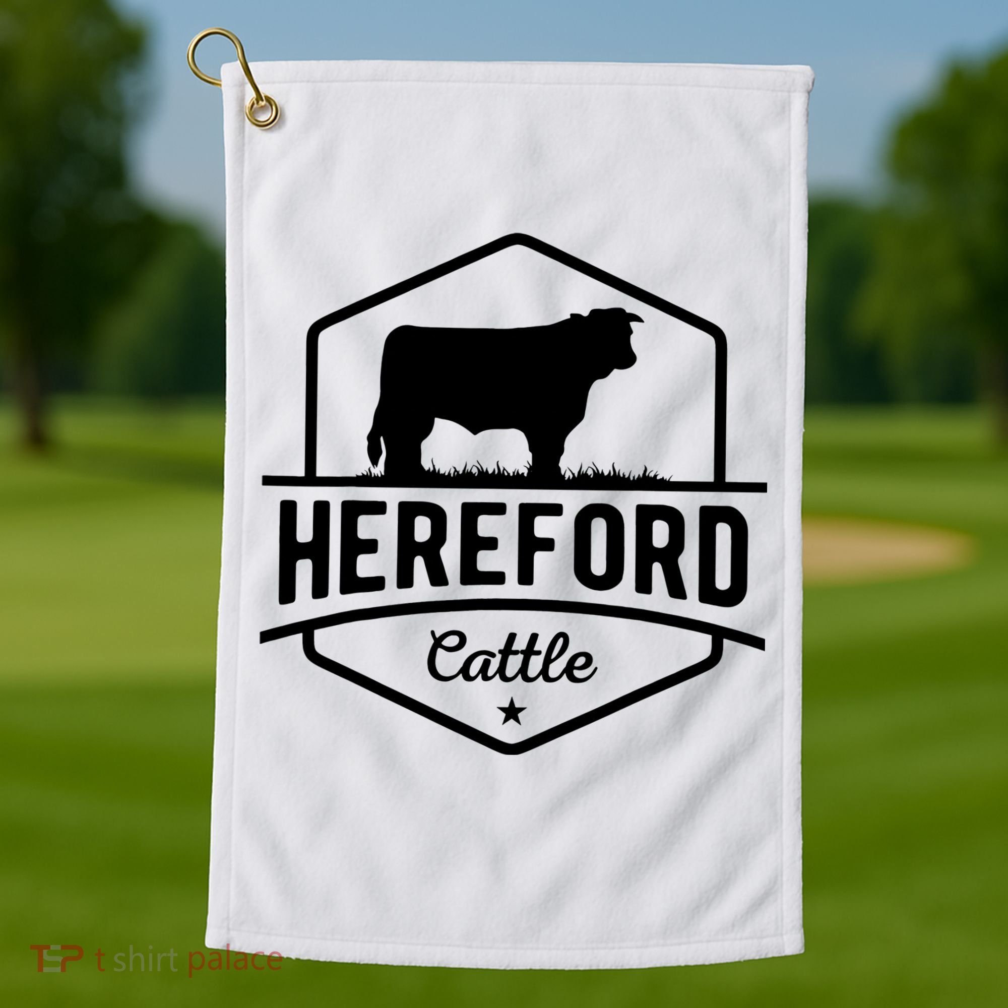 Hereford Cattle Hereford Cow For Cattle Farmer Golf Towel