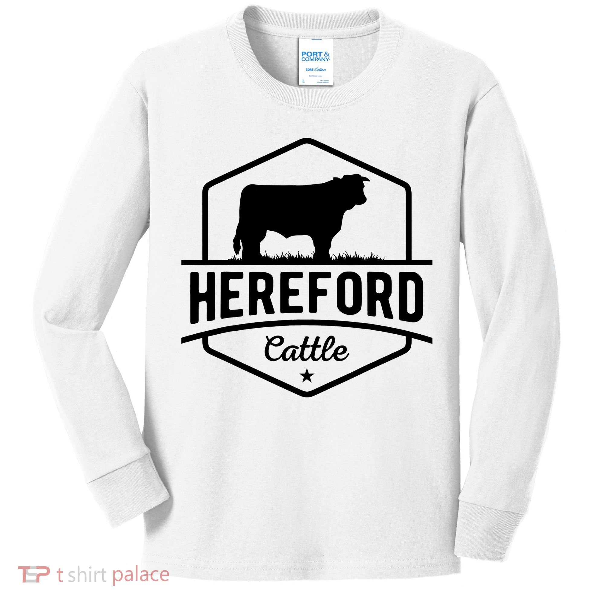 Hereford Cattle Hereford Cow For Cattle Farmer Kids Long Sleeve Shirt