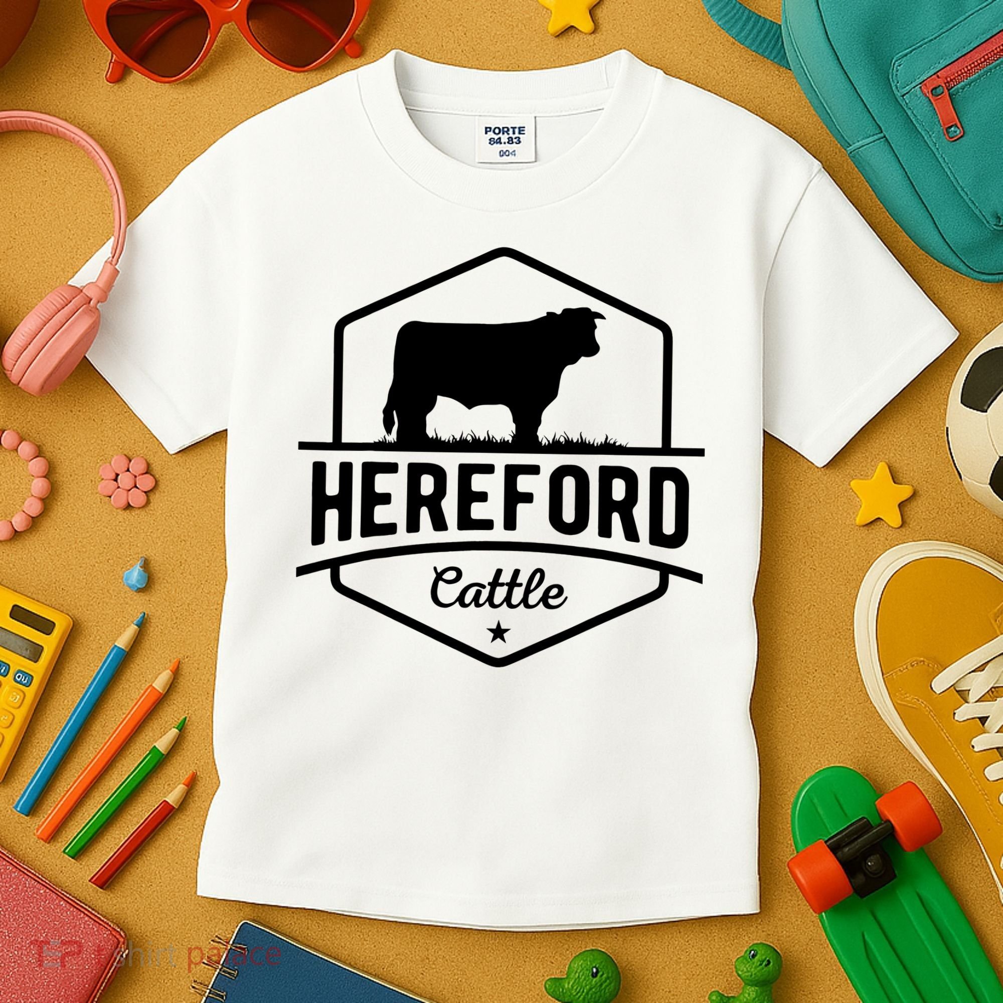 Hereford Cattle Hereford Cow For Cattle Farmer Kids T-Shirt