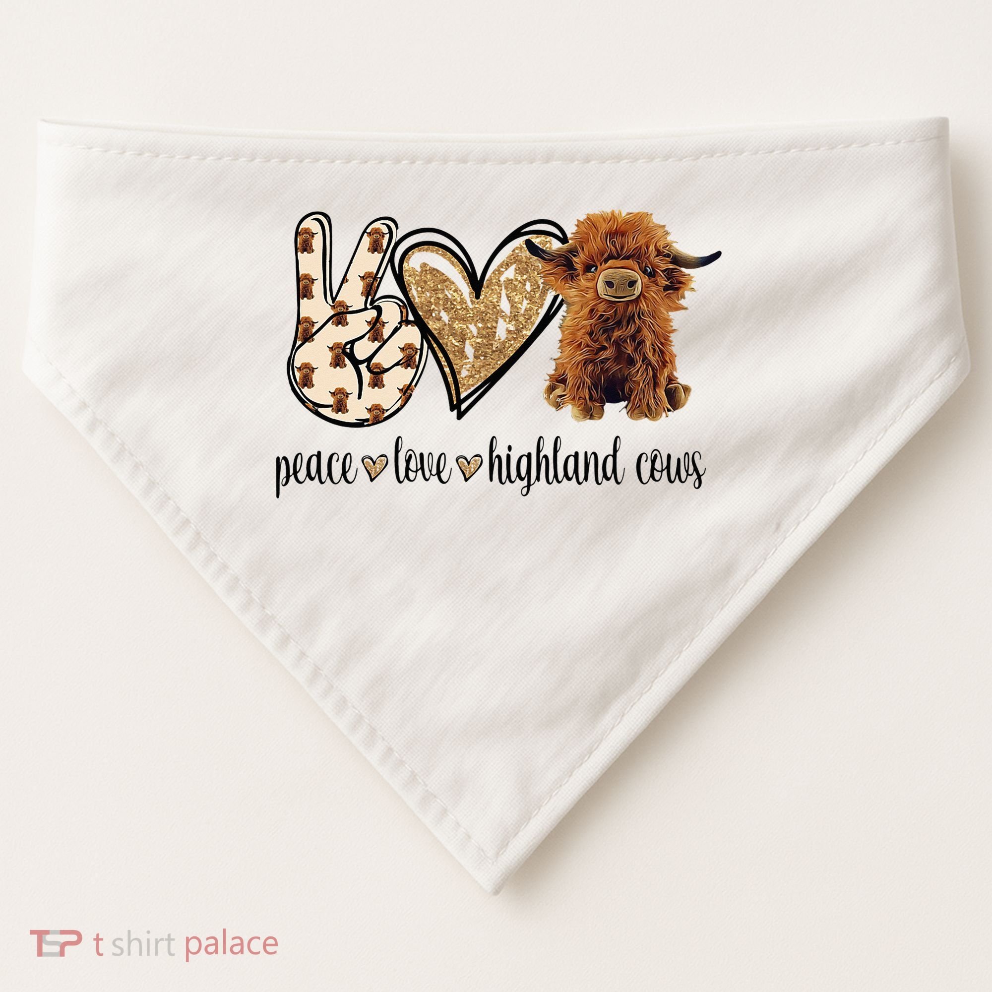 Highland Cow USA-Made Doggie Bandana