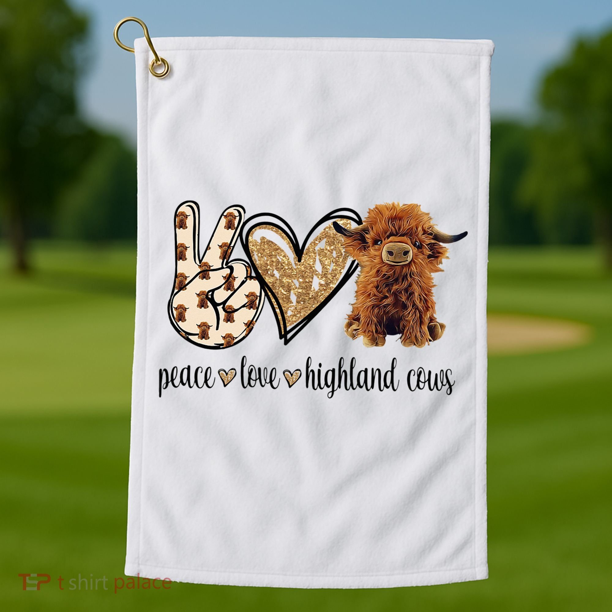 Highland Cow Golf Towel