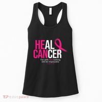 He Can Heal Cancer Pink Ribbon Breast Cancer Awareness Women's Tank Top thumb 0