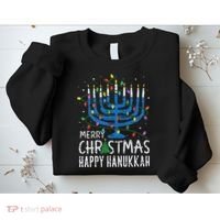 Happy Christmas Hanukkah Chanukah Jewish Sweatshirt thumb 2