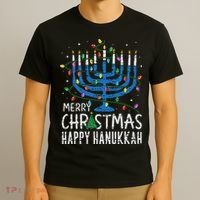 Happy Christmas Hanukkah Chanukah Jewish T-Shirt thumb 3