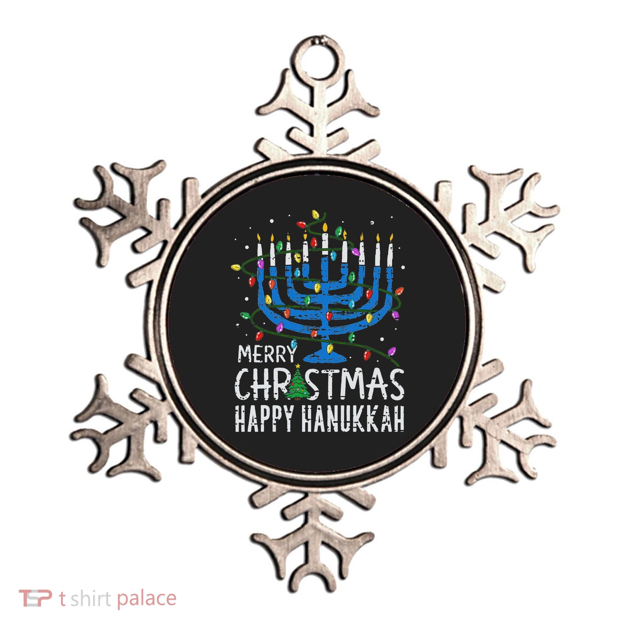 Happy Christmas Hanukkah Chanukah Jewish Ornament