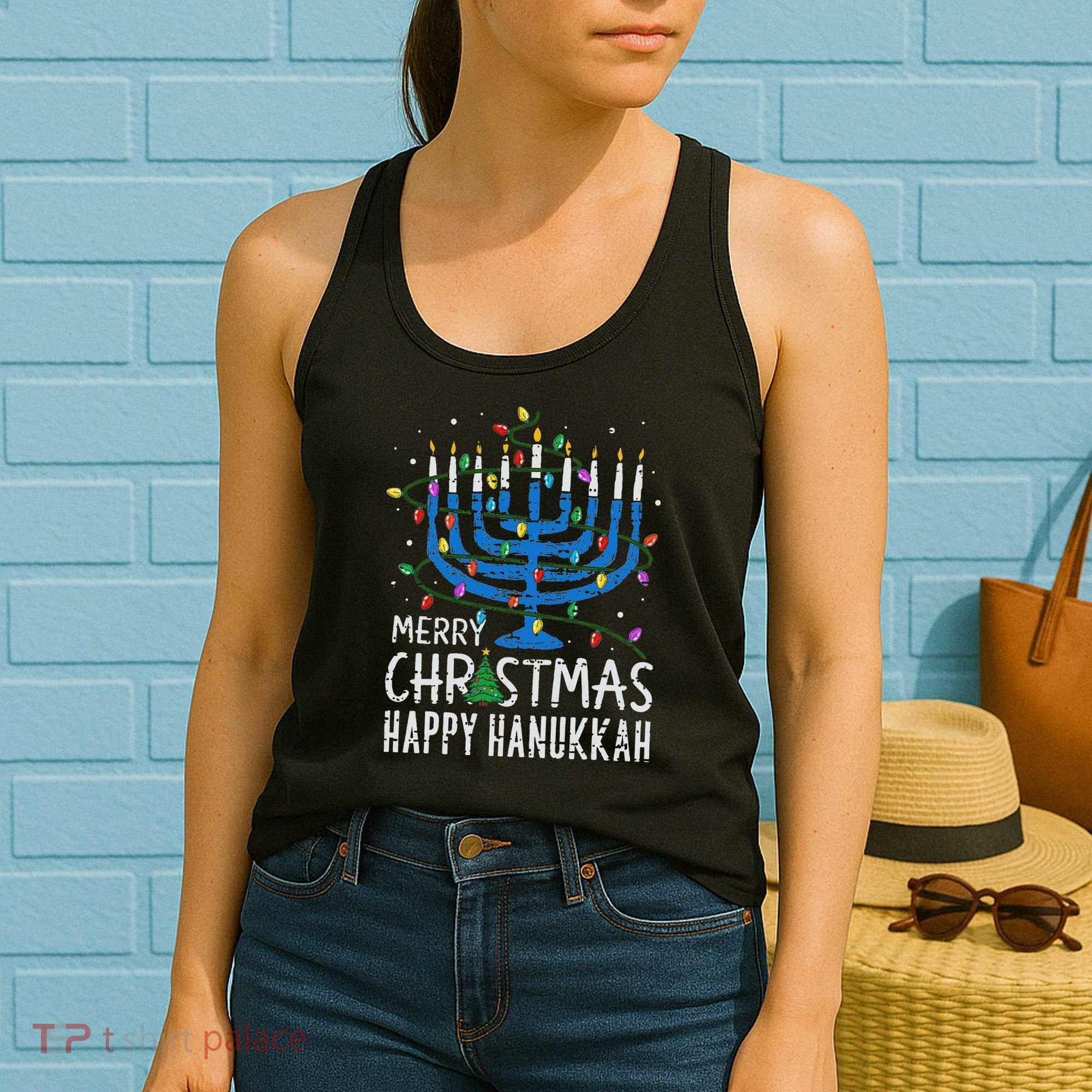 Happy Christmas Hanukkah Chanukah Jewish Women's Tank Top