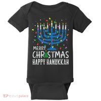Happy Christmas Hanukkah Chanukah Jewish Baby Bodysuit thumb 0