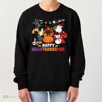 Halloween Christmas Happy Hallothanksmas Thanksgiving Women's Sweatshirt thumb 0