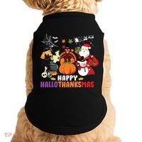 Halloween Christmas Happy Hallothanksmas Thanksgiving Doggie Tank thumb 0