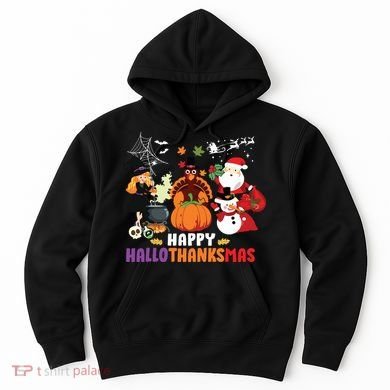 Halloween Christmas Happy Hallothanksmas Thanksgiving Hoodie