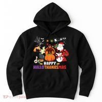 Halloween Christmas Happy Hallothanksmas Thanksgiving Hoodie thumb 0
