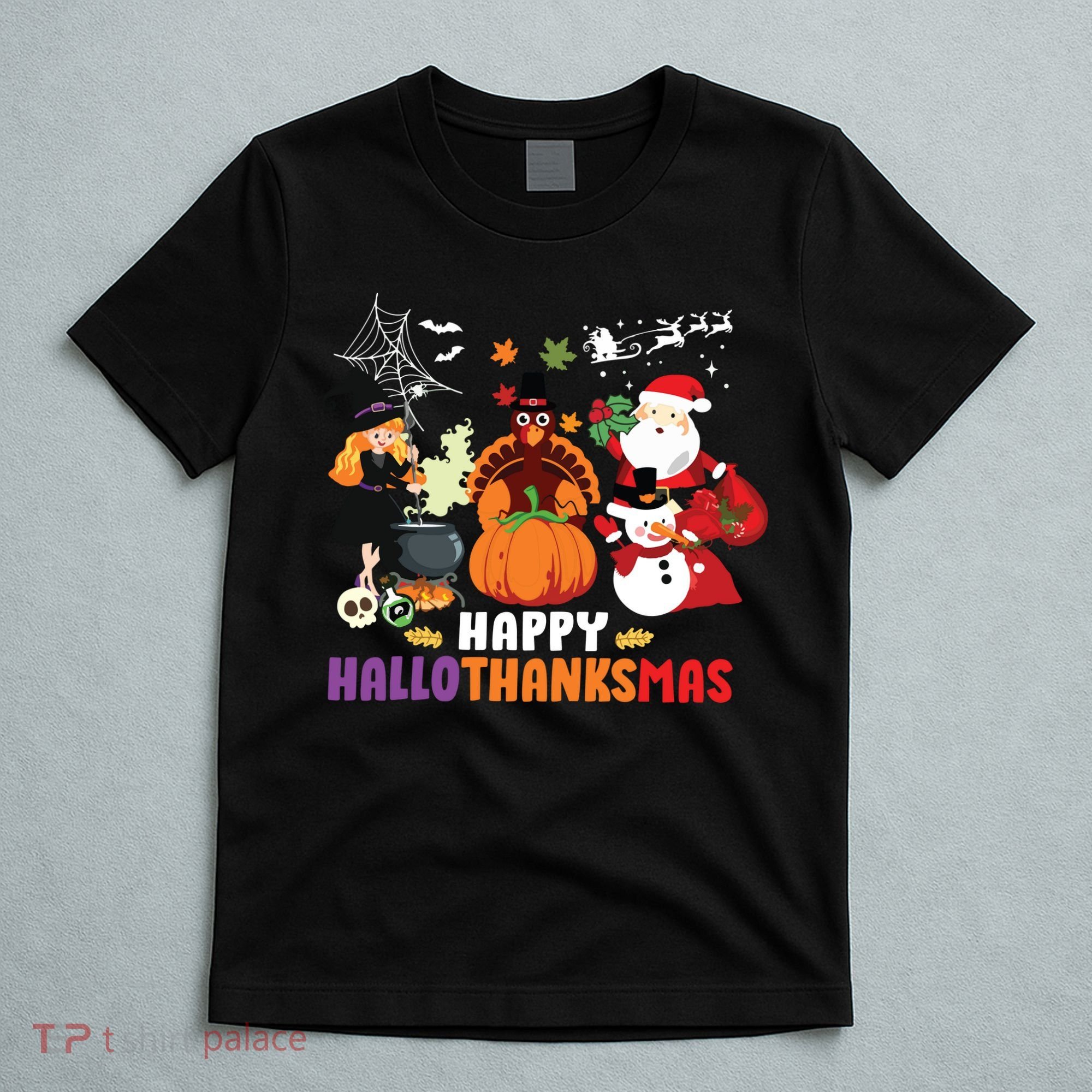 Halloween Christmas Happy Hallothanksmas Thanksgiving T-Shirt