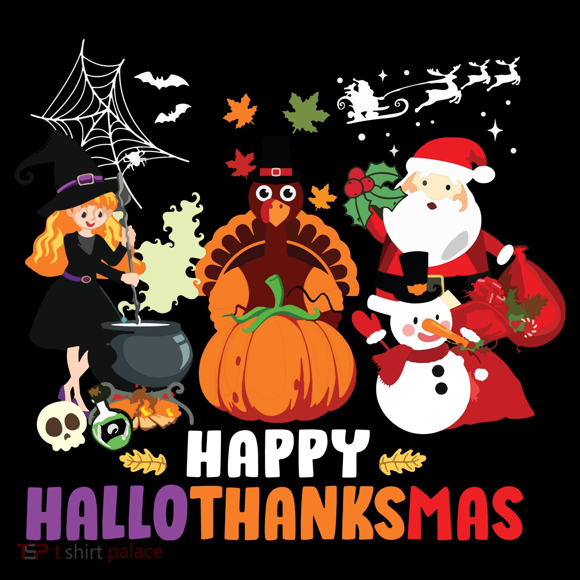 Halloween Christmas Happy Hallothanksmas Thanksgiving Coffee Mug