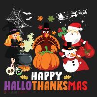 Halloween Christmas Happy Hallothanksmas Thanksgiving Tumbler thumb 3