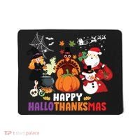 Halloween Christmas Happy Hallothanksmas Thanksgiving Mousepad thumb 0