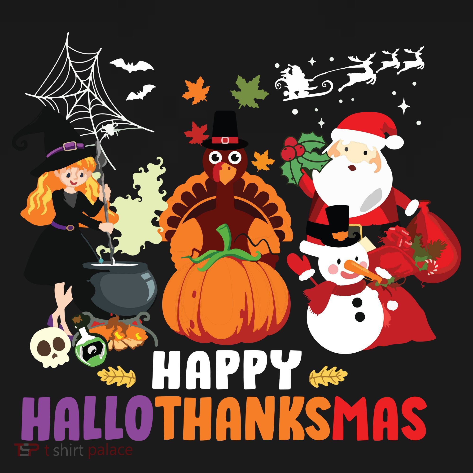 Halloween Christmas Happy Hallothanksmas Thanksgiving Mousepad