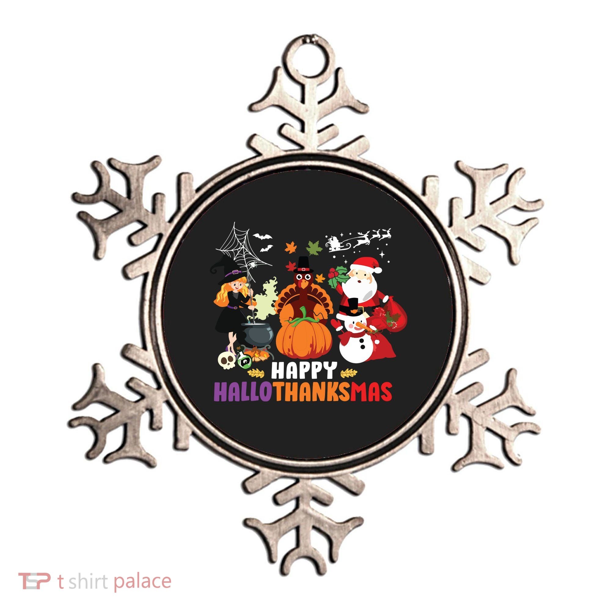 Halloween Christmas Happy Hallothanksmas Thanksgiving Ornament