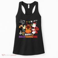 Halloween Christmas Happy Hallothanksmas Thanksgiving Women's Tank Top thumb 0