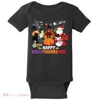 Halloween Christmas Happy Hallothanksmas Thanksgiving Baby Bodysuit thumb 0