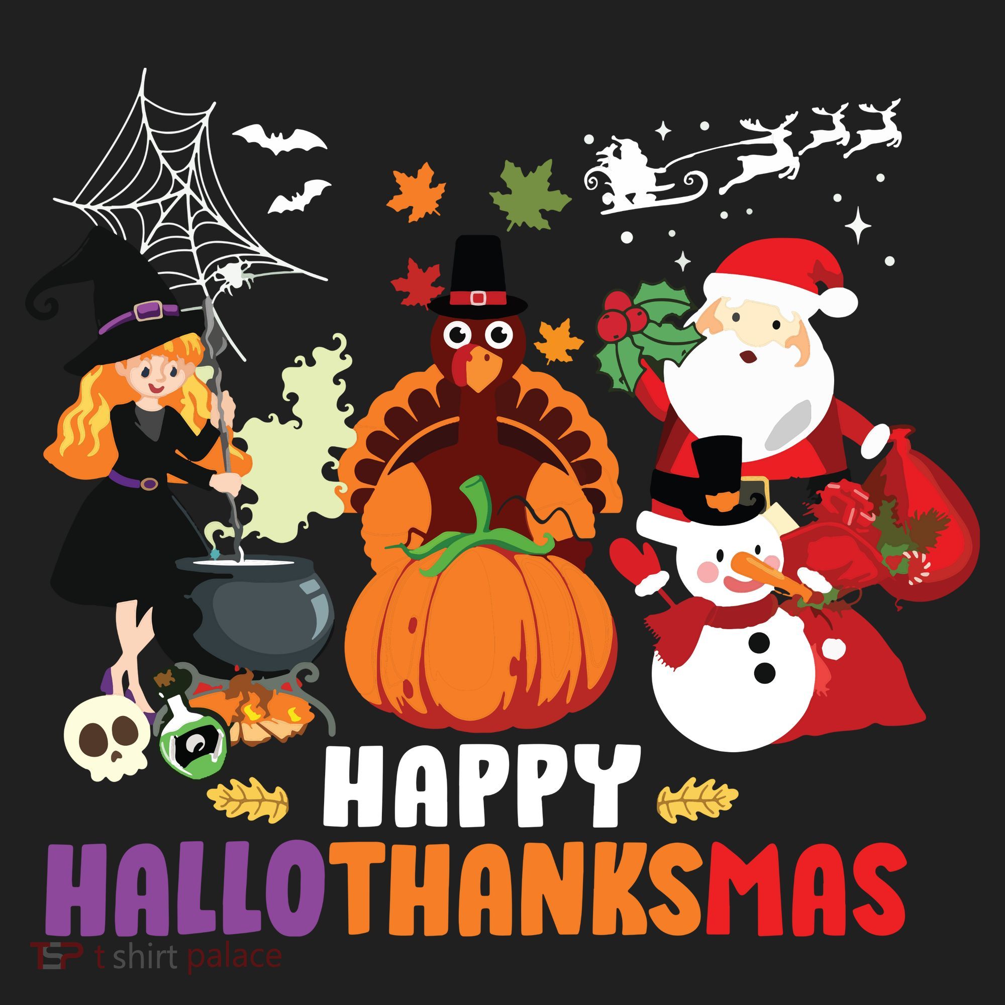 Halloween Christmas Happy Hallothanksmas Thanksgiving Hat