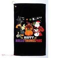 Halloween Christmas Happy Hallothanksmas Thanksgiving Golf Towel thumb 0