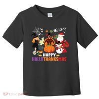 Halloween Christmas Happy Hallothanksmas Thanksgiving Toddler T-Shirt thumb 0