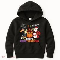 Halloween Christmas Happy Hallothanksmas Thanksgiving Kids Hoodie thumb 0