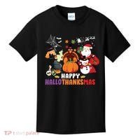 Halloween Christmas Happy Hallothanksmas Thanksgiving Kids T-Shirt thumb 0