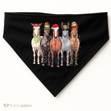 Horses Christmas USA-Made Doggie Bandana
